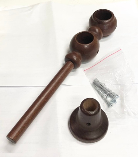 Кронштейн деревянный двойной d28/28 мм, цвет красное дерево