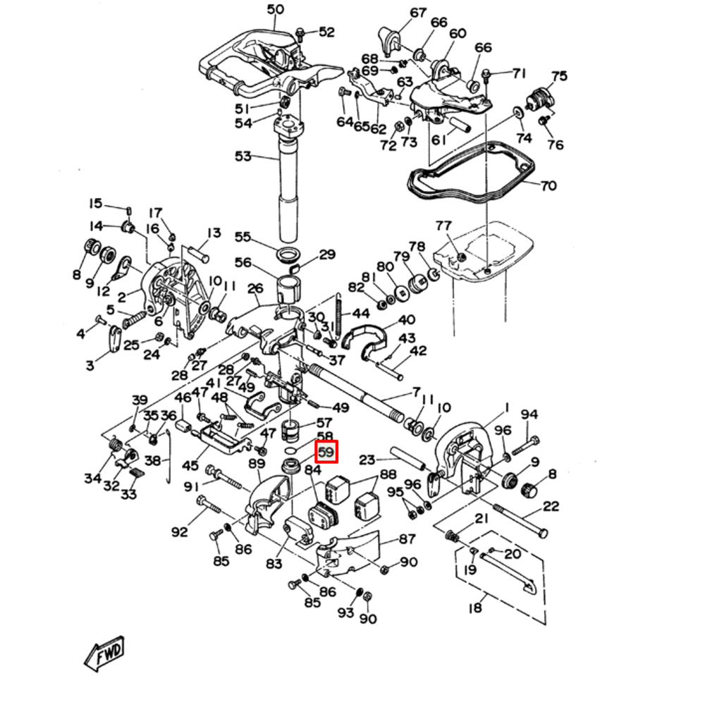Втулка подвески Yamaha 20-30 (30F-03.03.06) (WUHU)