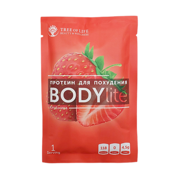 Tree of Life BODYlite 1 порция / 15 порций, Многокомпонентный Протеин для Похудения, Клубника