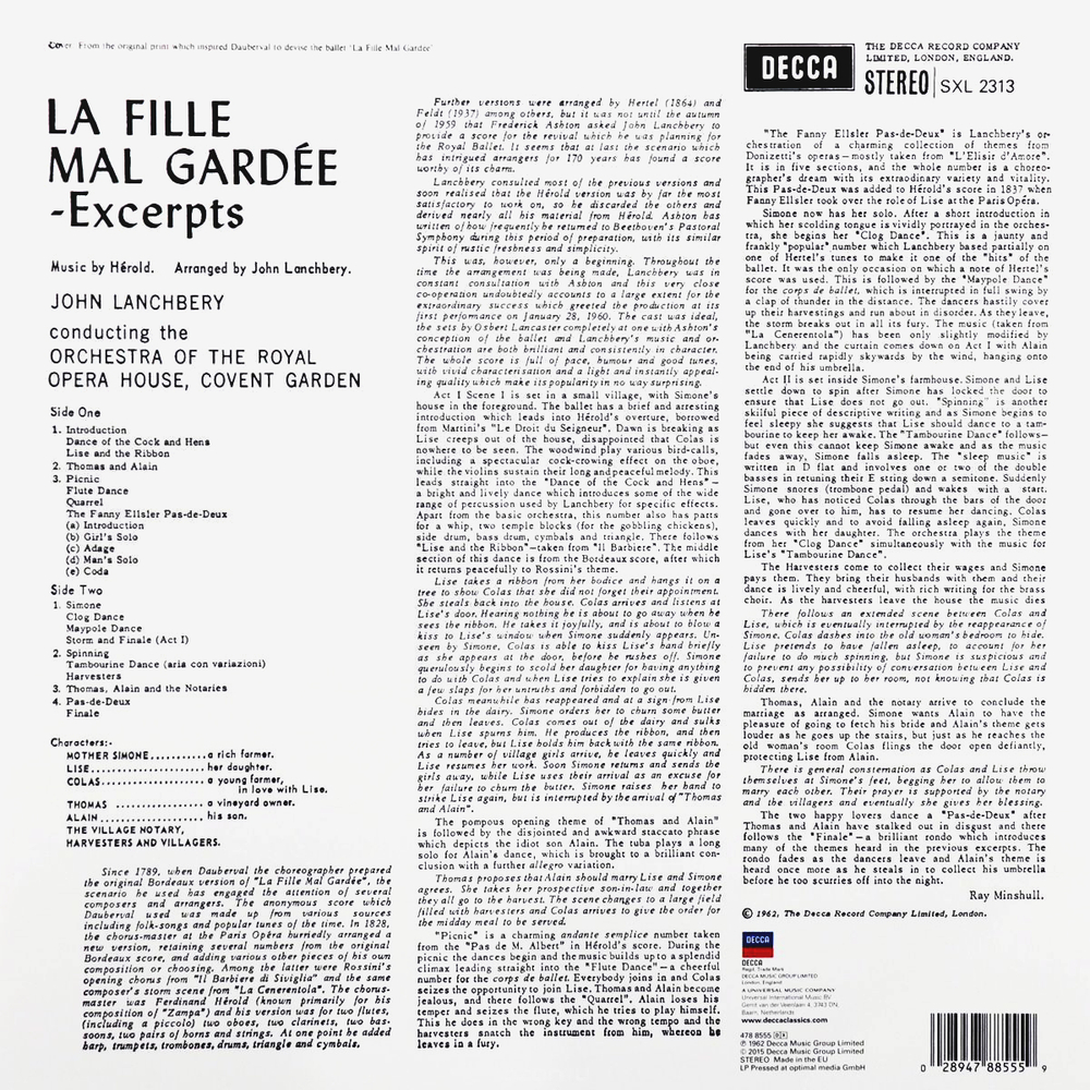 Ferdinand Herold, John Lanchbery, Orchestra Of The Royal Opera House, Covent Garden / La Fille Mal Gardee (LP)