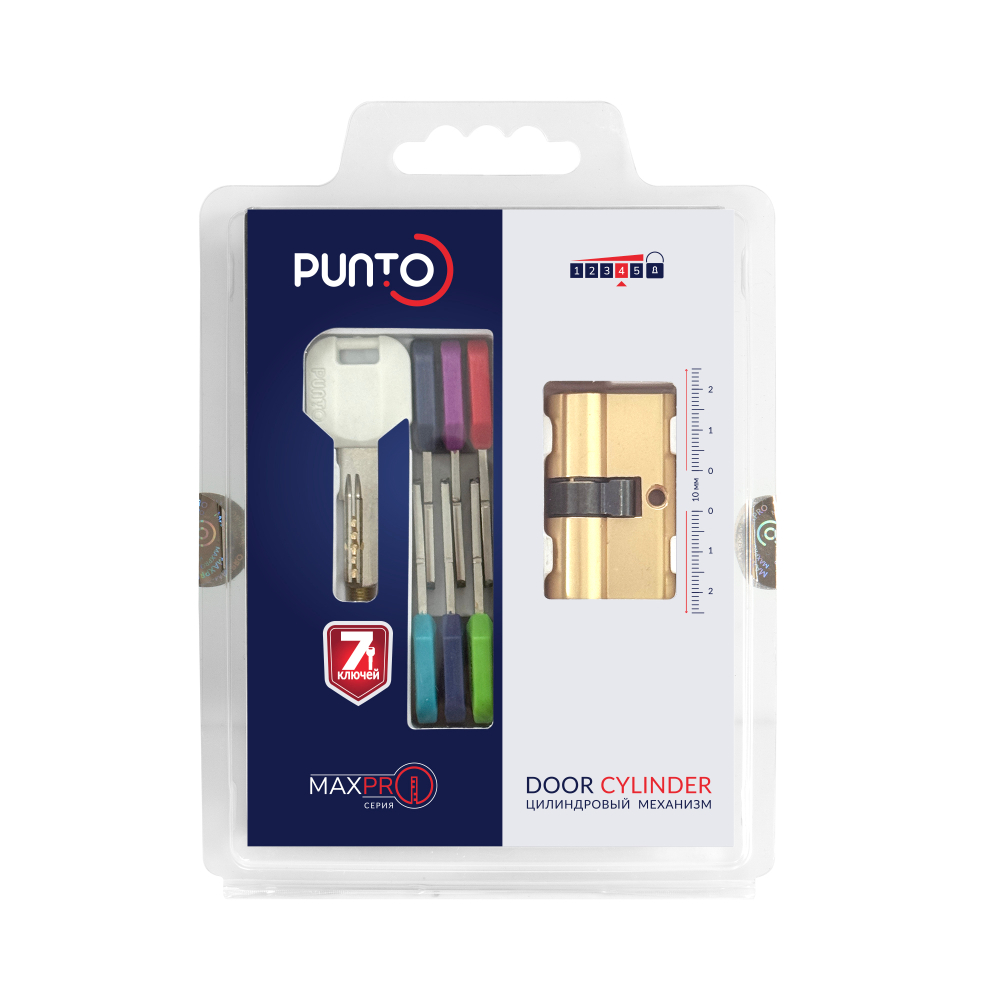 Цилиндровый механизм MaxPro7000Key 52mm (21+10+21) SSG сатин.золото 7key