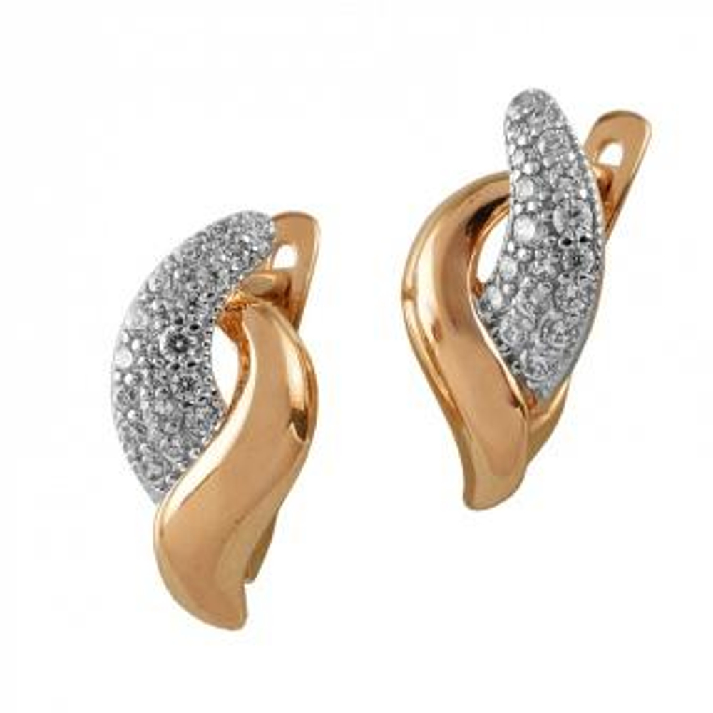 Серьги из золота с фианитами