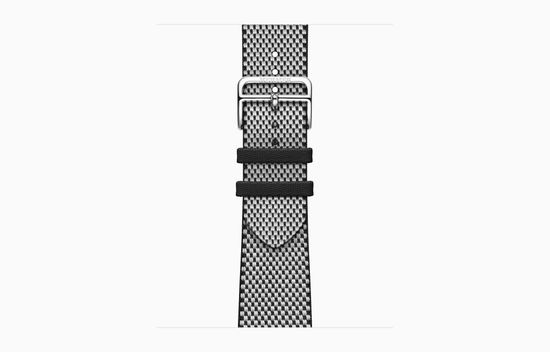 Apple Watch Hermes Series 11 Toile H Single Tour Noir/Écru