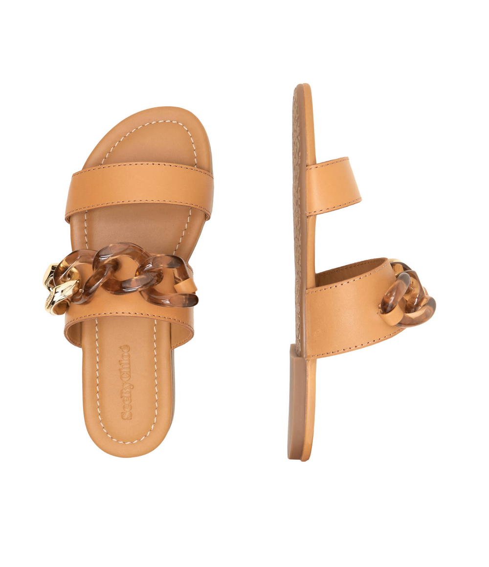 Шлепанцы кожаные monyca See By Chlo\u00e9 - коричневый(SB42011A 19096)