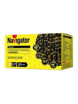 Гирлянда светодиодная 61 872 NGF-C02-357WW-8-2х1.5m-230-TR-IP44 Navigator 61872