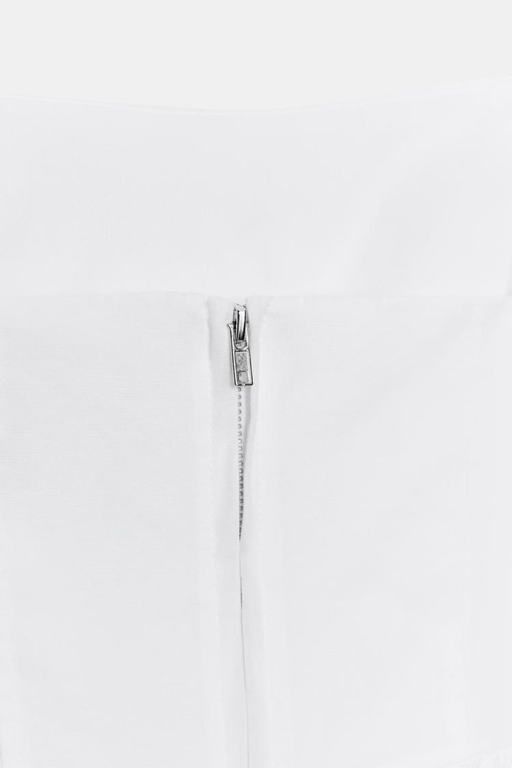 ZARA КРОП-ТОП-КОРСЕТ ИЗ ПОПЛИНА, БЕЛЫЙ