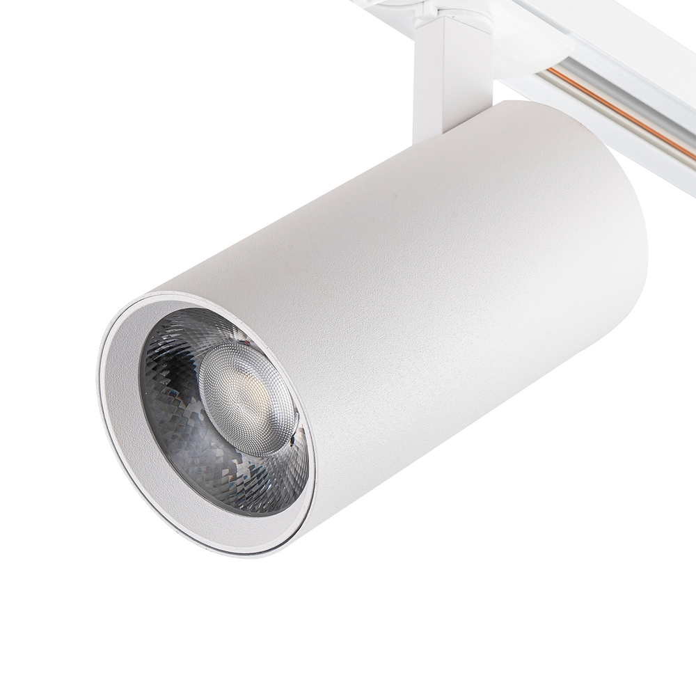 Светодиодный светильник для однофазной трековой системы 10Вт, 800лм, 4000K, Ra>80, металл, белый матовый