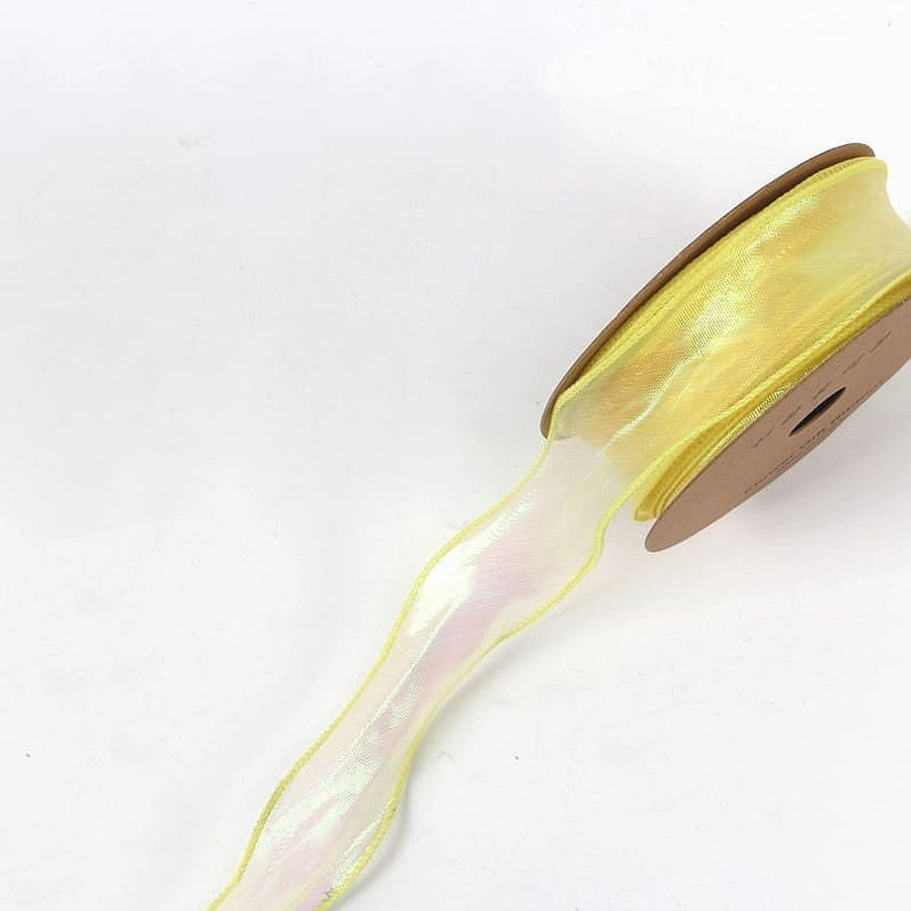 Лента &quot;Перелив цвета&quot; 4см*10ярд ЖЕЛТЫЙ