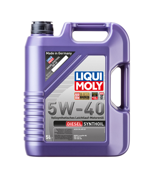 Масло Liqui Moly Diesel Synthoil 5W40 CF A3/B4 (5л) ПАО-синтетика