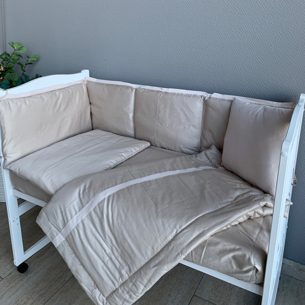 Комплект в кроватку "ЛАПШУЛЯ-ЭКСТРА" Экрю (7 предм.,без балдахина) ш4240/0  (Балу)