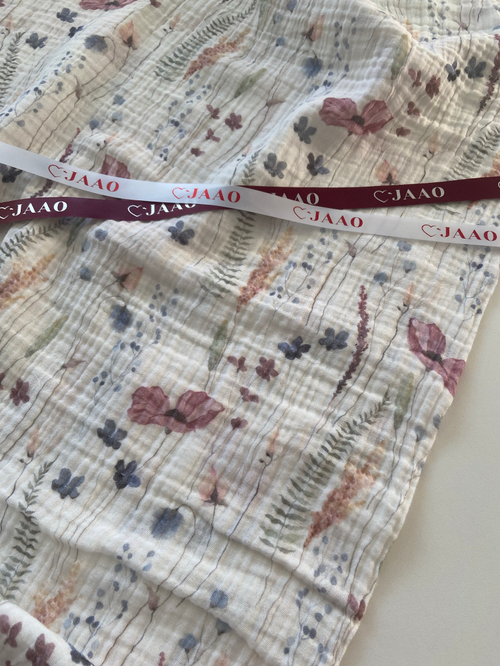 Муслин 2-сл диджитал «Фиолетовые цветы»