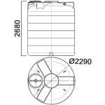 Емкость цилиндрическая вертикальная с дыхательным клапаном Анион 10000 л. вертикальная (2290x2290x2680см;синий) - арт.559403