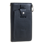 Чёрный клатч портмоне из натуральной кожи на молнии мужчине GALIB 7M169