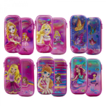 Пенал EVA Alingar, 1 отделение, карман сетка, голографика, молния, объемный рисунок, 50 х 100 х 220 мм ,"Принцессы", микс