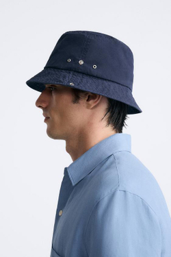 ZARA ПАНАМА ИЗ ХЛОПКА, ТЕМНО-СИНИЙ