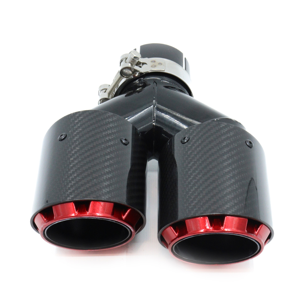 Насадка на глушитель AFM2-63-93L ЧЕРНАЯ с красной вставкой