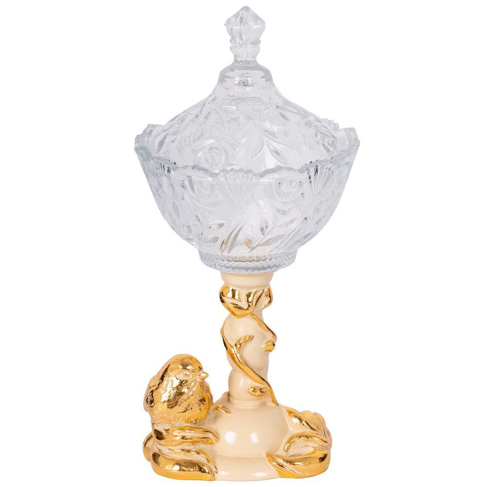 Сахарница стеклянная с крышкой Зарничка Свитти Айвори