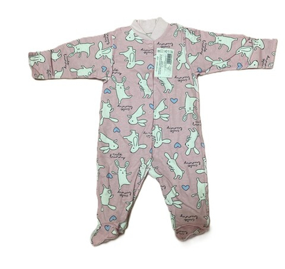 Комбинезон из футера с начесом на кнопках с закрытыми ножками на рост 62,74 см