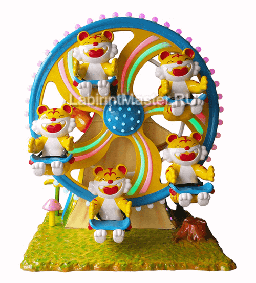 Электрическая Аттракцион карусель «Веселые тигрята», 3,6×2,8×2,7 м