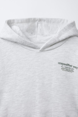 ZARA ТОЛСТОВКА С КАПЮШОНОМ, СЕРЫЙ С МЕЛАНЖЕВЫМ ЭФФЕКТОМ