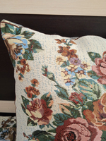 Декоративный гобеленовый чехол для интерьерной подушки Букет 38*38