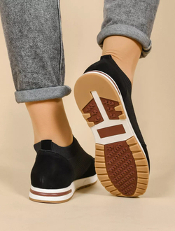 Кроссовки нат. замша/текстиль (36-41)р. / шт. HL-143-BLACK