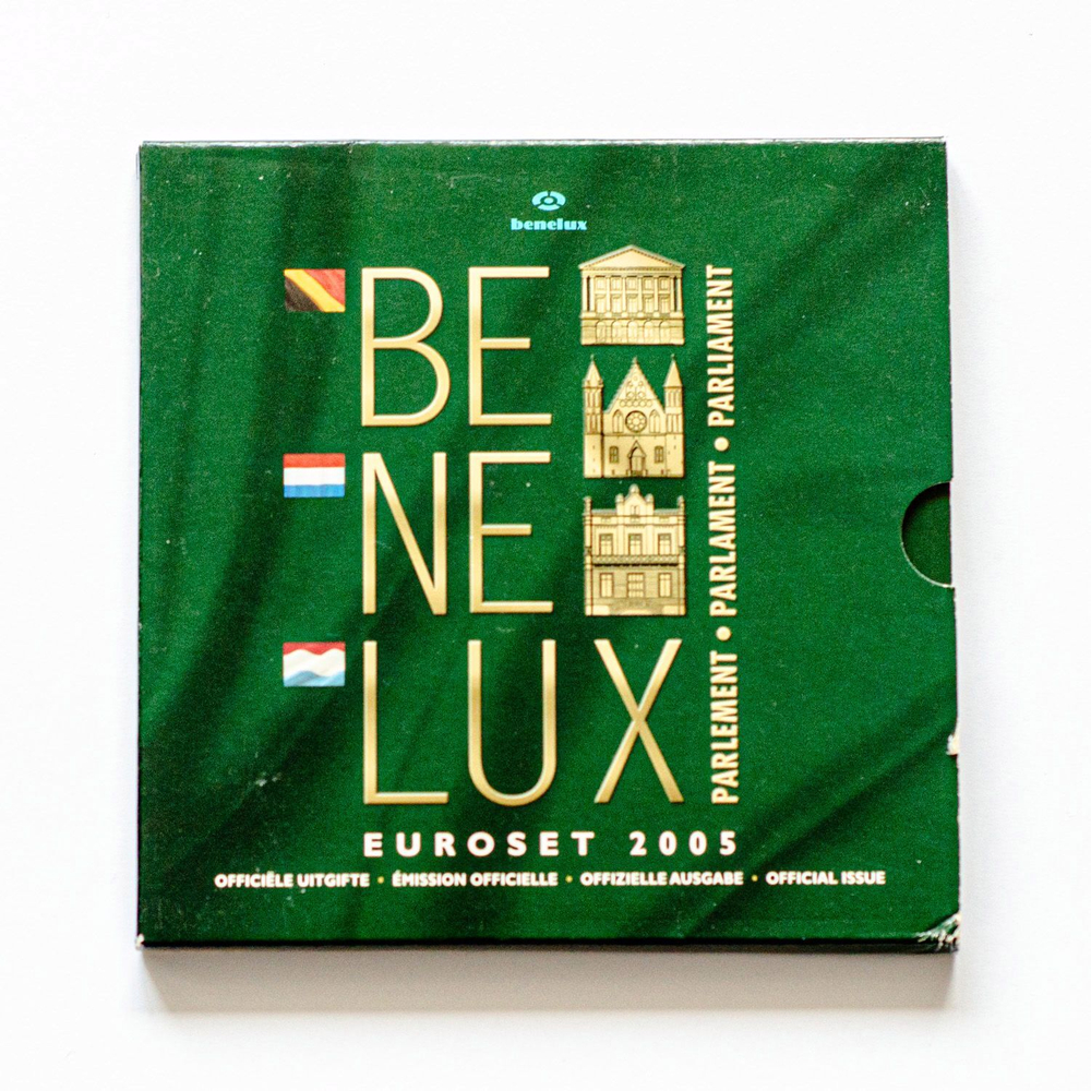 Benelux 2005 Official BU Euro Set – Belgium, Netherlands, Luxembourg + Commemorative Medal