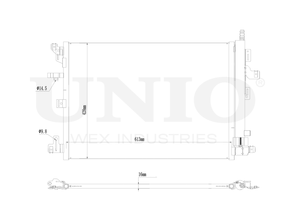 Радиатор кондиционера UNIO RAD-30037