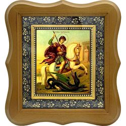 Святой Георгий Победоносец (Чудо о змие). Икона на холсте.