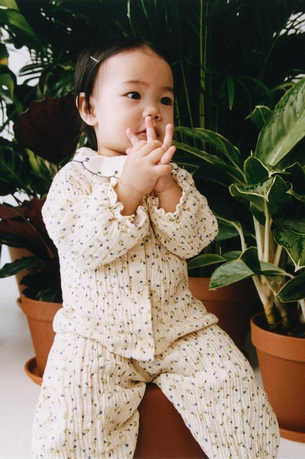 ZARA РУБАШКА С ЦВЕТОЧНЫМ УЗОРОМ, ЭКРЮ