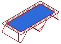 Батутная арена - модуль 6х3 метра - рама батута с опорами, сеткой и пружинами