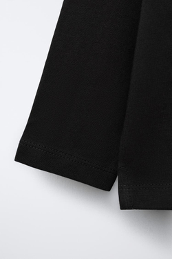 ZARA ФУТБОЛКА HEAVYWEIGHT С ВЫШИВКОЙ, ЧЕРНЫЙ