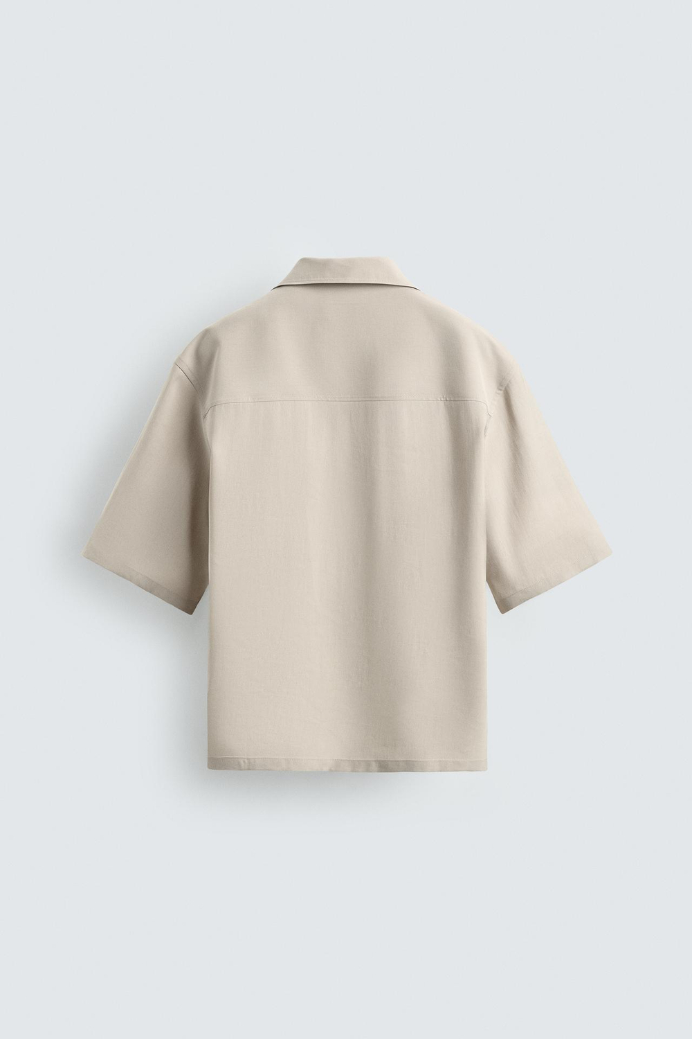 ZARA РУБАШКА RELAXED FIT ИЗ СТРУЯЩЕЙСЯ ТКАНИ, ЭКРЮ