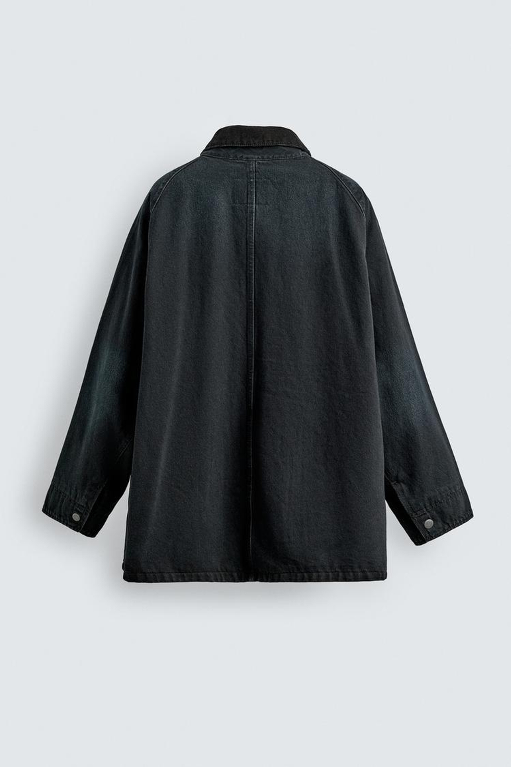 ZARA ДЖИНСОВАЯ КУРТКА С КОМБИНИРОВАННЫМ ВОРОТНИКОМ, СИНИЙ