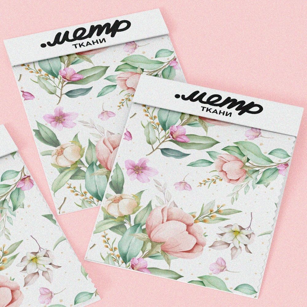 Ткань лен розовые бутоны