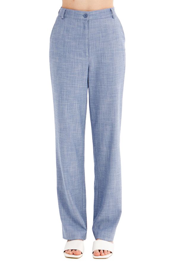 Брюки прямые из смесового льна