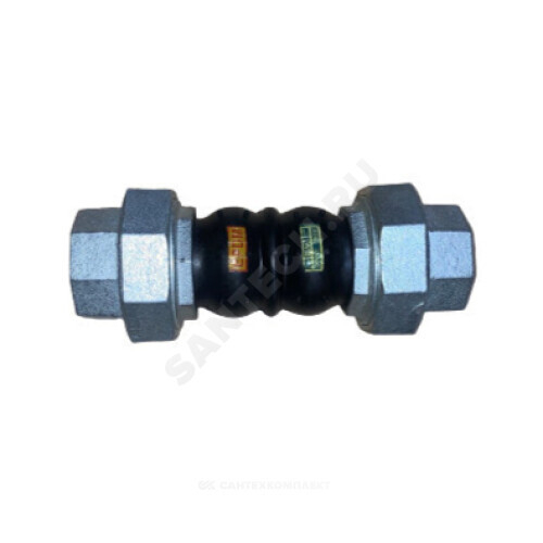 Компенсатор резиновый антивибрационный EPDM Ду 20 Ру16 ВР L=200мм Benarmo сжатие/растяжение 22/6