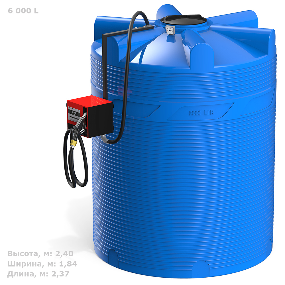Мини АЗС Cube V 6000 комплектация: топливозаправочная колонка Cube 56/33, бак 6000л, крепеж и соединия Полимер-Групп PIUSI 6000 л. вертикальная (2370x1840x2400см;) - арт.559160