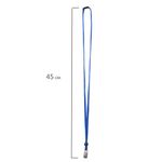 Лента для бейджей, 45 см, с безопасным сцеплением, с клипом, СИНЯЯ, BRAUBERG, 235725