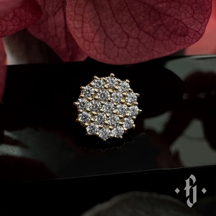 Накрутка "Northern Lights" - Желтое золото - White CZ