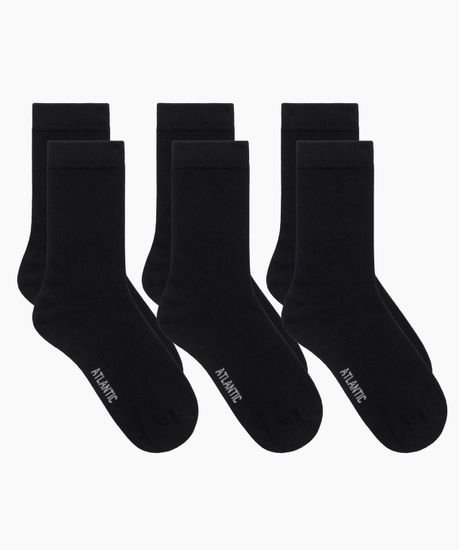 Носки мужские  Atlantic, 3 пары, хлопок, Basic 3BMC-101 черные