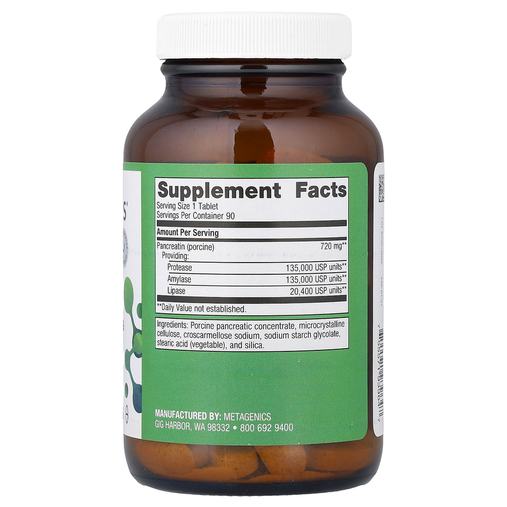 Metagenics, SpectraZyme®, панкреатические ферменты, 90 таблеток