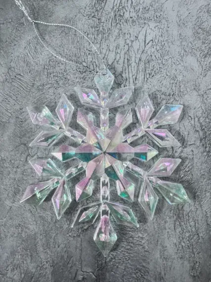 Елочное украшение Снежинка 9 см., акрил, Christmas DeLuxe (13092)