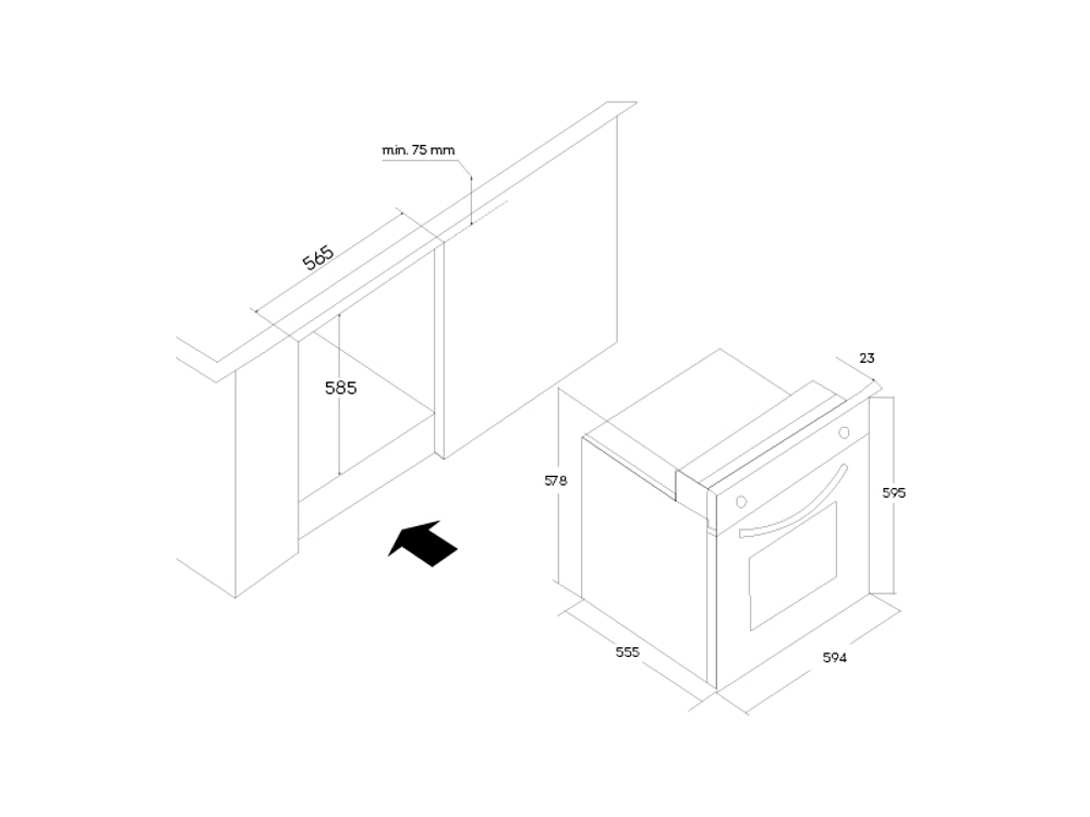 Электрический духовой шкаф "Oasis" D-MB5 (F,V) Турция