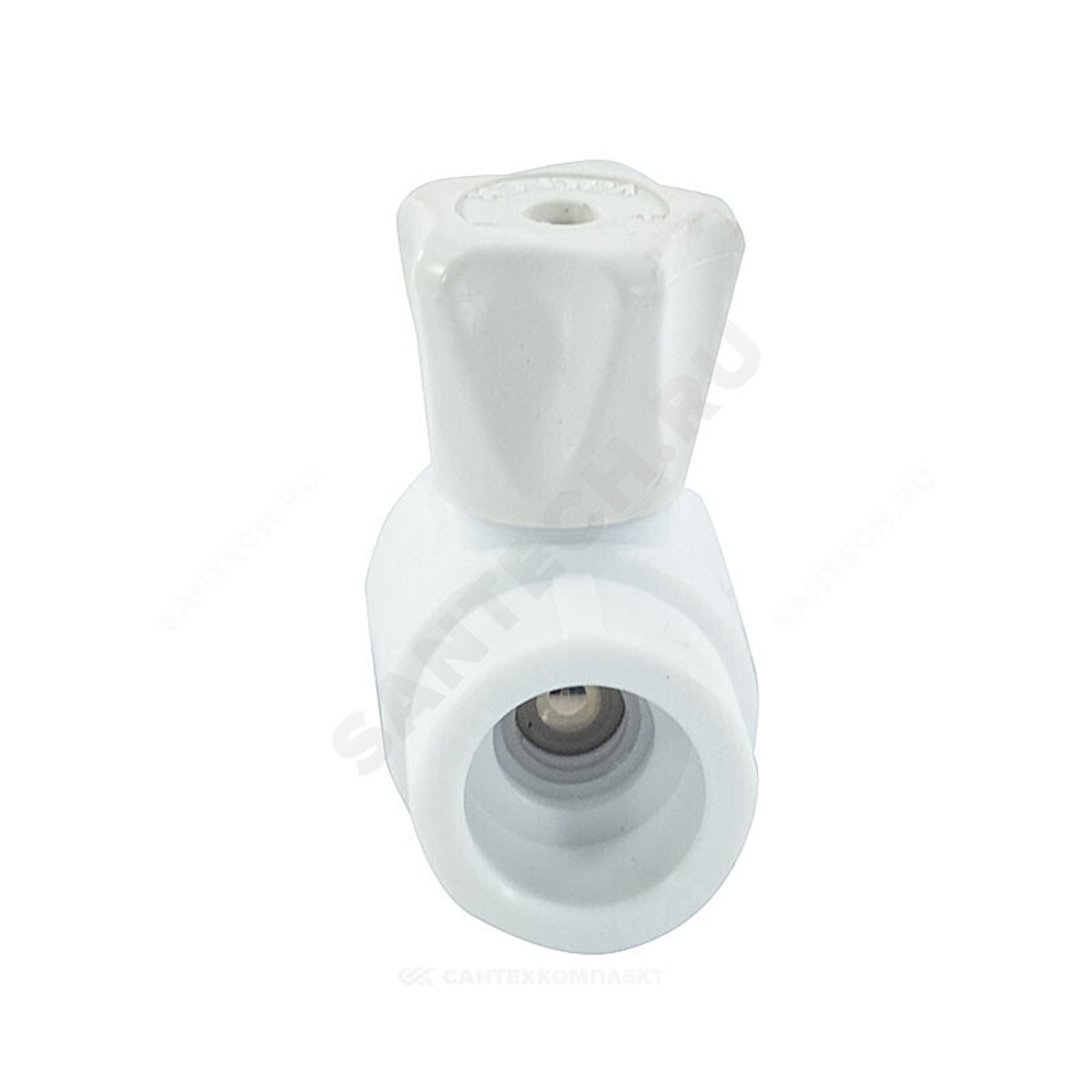 Кран шаровой PP-R белый Дн 25х3/4" НР прямой для радиатора VALFEX 10149025