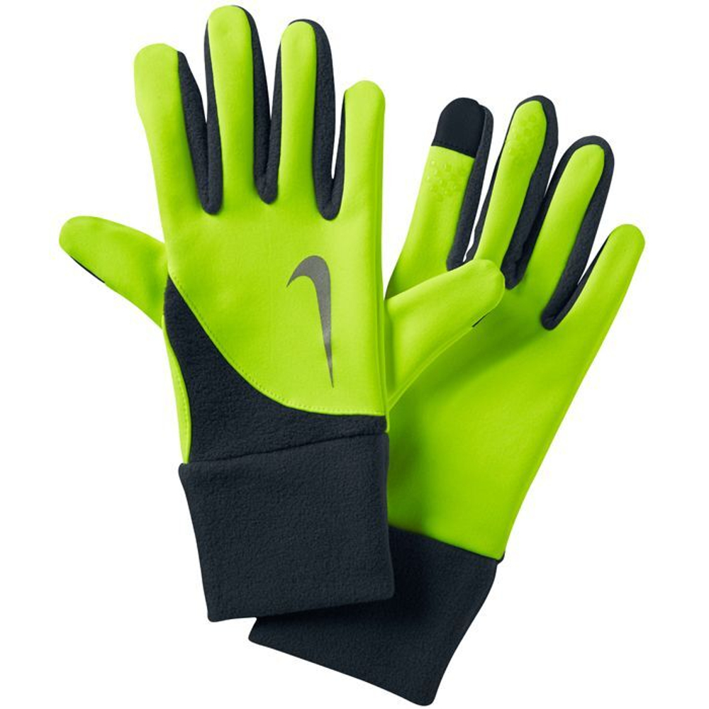 Перчатки для бега NIKE MEN'S ELEMENT THERMAL RUN GLOVES, салатовый, N.RG.97.707.SL