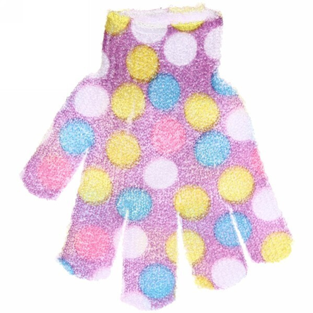 Мочалка-перчатка мягкая «Наслаждение - горошек», мягкая, цвет микс,16,5см (растягивается)