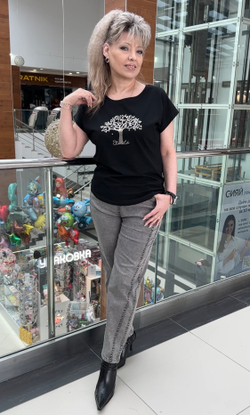 Весенне-летние брюки с двойной от строчкой лампас