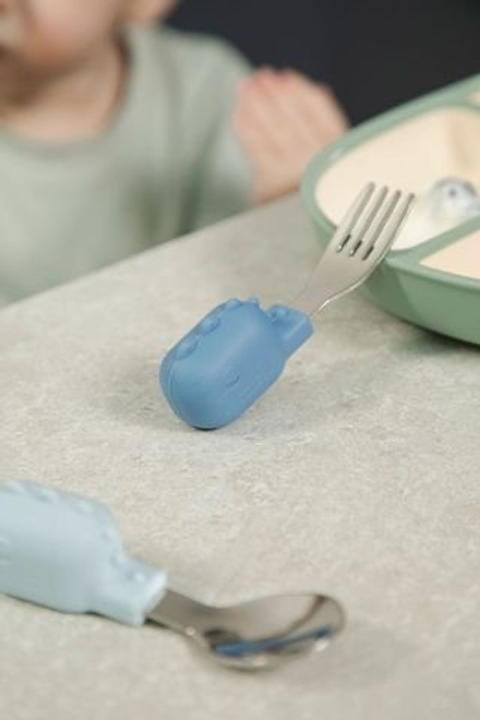 Набор детских столовых приборов - ложка и вилка (ocean dino)