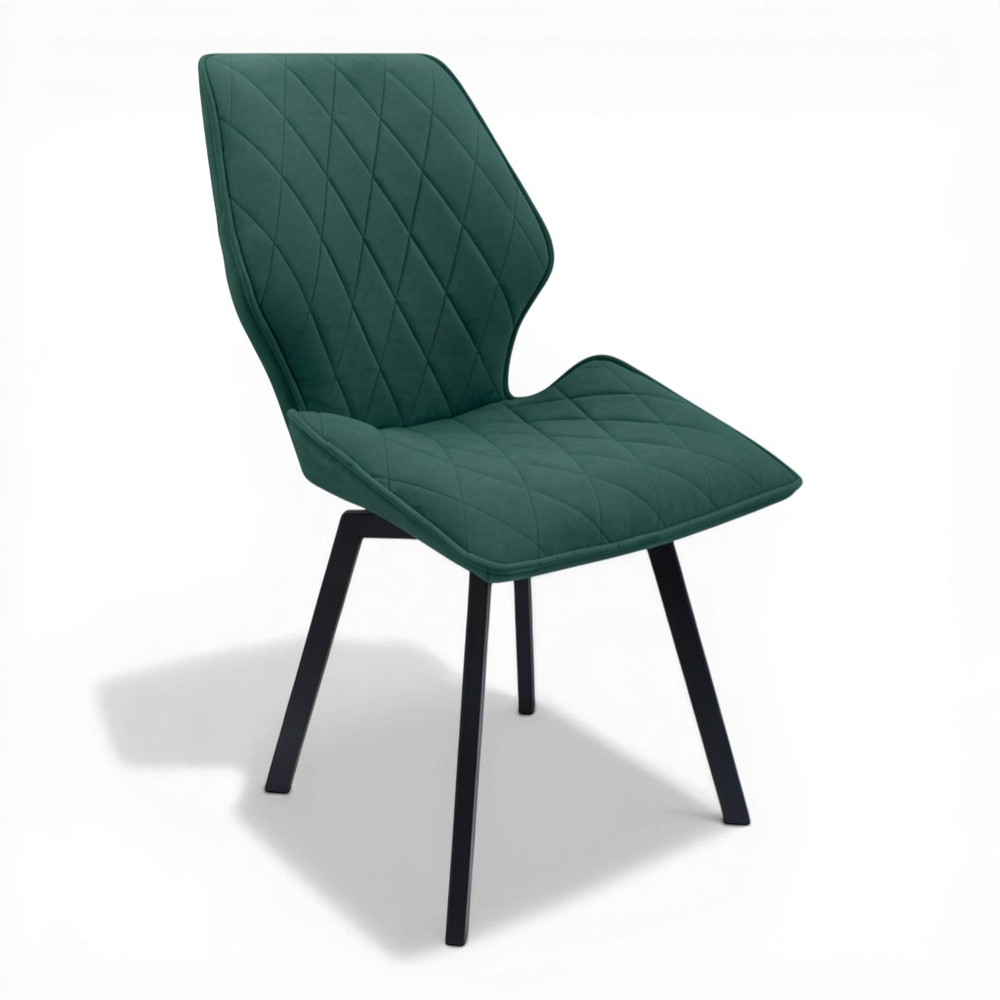 Стул поворотный "Раф 360" (арт. 342П), велюр Бренди В10 зеленый, ножки черные.